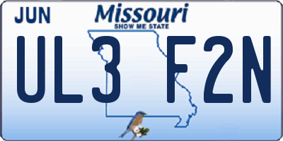 MO license plate UL3F2N