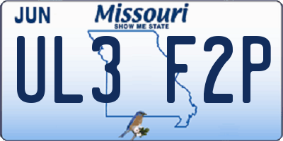 MO license plate UL3F2P