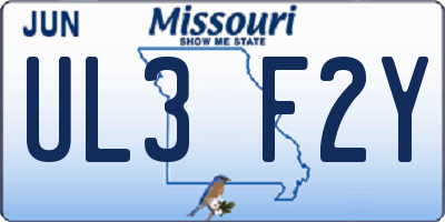 MO license plate UL3F2Y