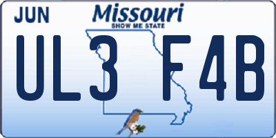 MO license plate UL3F4B