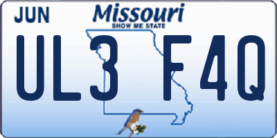 MO license plate UL3F4Q