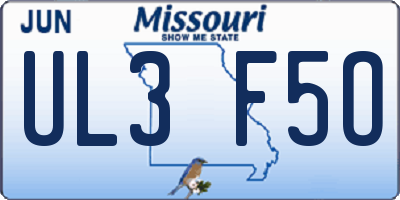 MO license plate UL3F5O