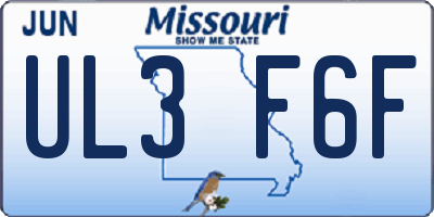 MO license plate UL3F6F