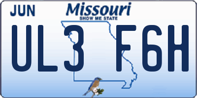 MO license plate UL3F6H