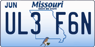 MO license plate UL3F6N