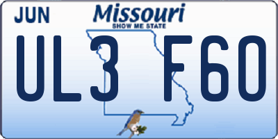 MO license plate UL3F6O