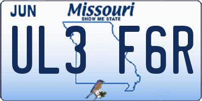 MO license plate UL3F6R
