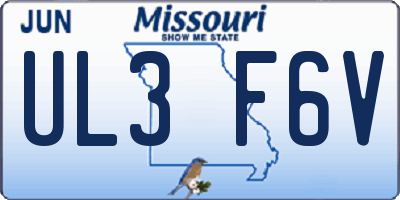 MO license plate UL3F6V