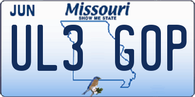 MO license plate UL3G0P