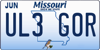 MO license plate UL3G0R