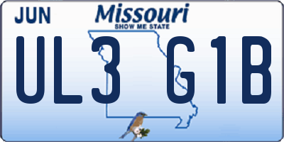 MO license plate UL3G1B