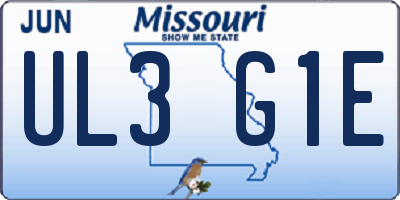 MO license plate UL3G1E