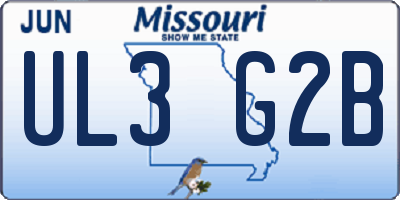 MO license plate UL3G2B