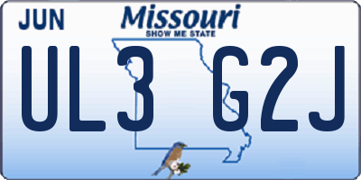 MO license plate UL3G2J