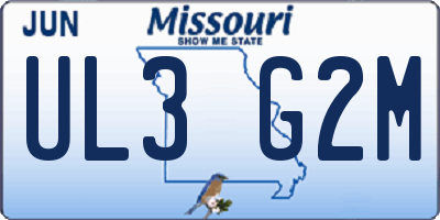 MO license plate UL3G2M