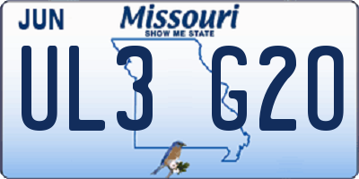 MO license plate UL3G2O