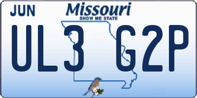 MO license plate UL3G2P