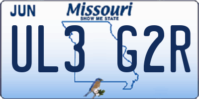 MO license plate UL3G2R