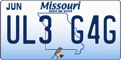 MO license plate UL3G4G