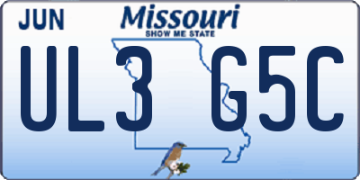MO license plate UL3G5C