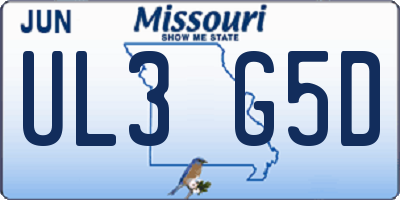 MO license plate UL3G5D