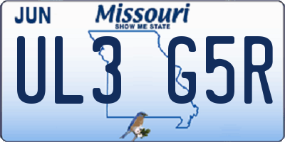 MO license plate UL3G5R