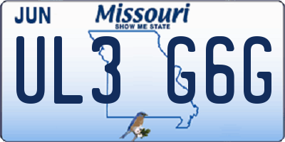 MO license plate UL3G6G