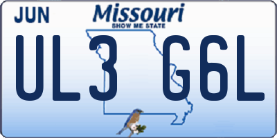 MO license plate UL3G6L