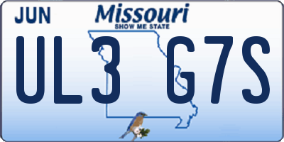 MO license plate UL3G7S