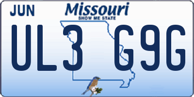 MO license plate UL3G9G