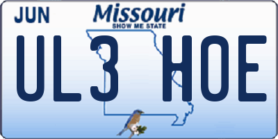 MO license plate UL3H0E