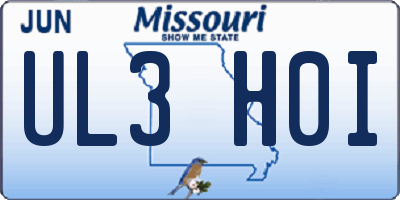 MO license plate UL3H0I