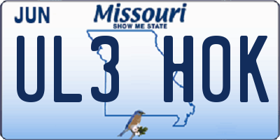 MO license plate UL3H0K