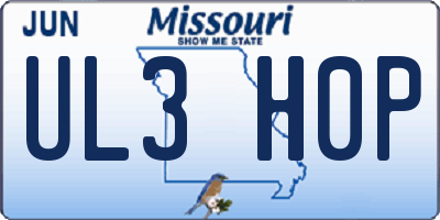 MO license plate UL3H0P