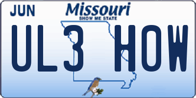 MO license plate UL3H0W