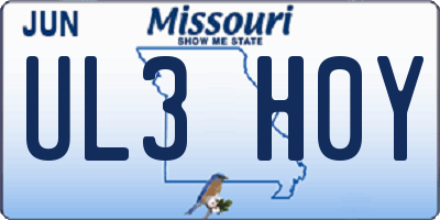 MO license plate UL3H0Y