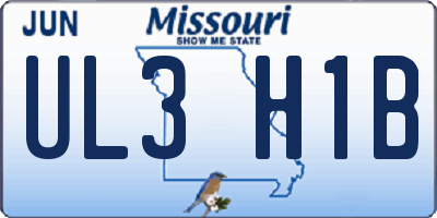 MO license plate UL3H1B