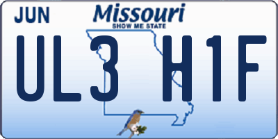 MO license plate UL3H1F