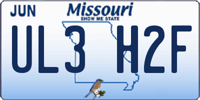 MO license plate UL3H2F