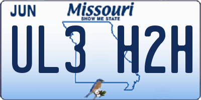 MO license plate UL3H2H