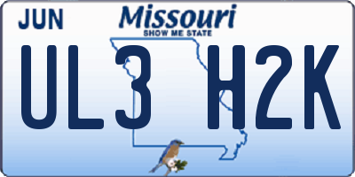 MO license plate UL3H2K