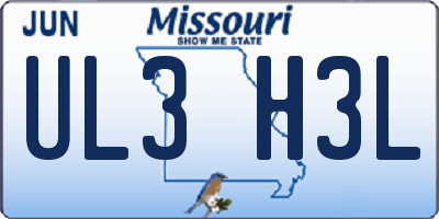 MO license plate UL3H3L