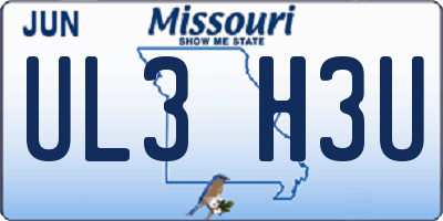 MO license plate UL3H3U