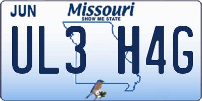 MO license plate UL3H4G