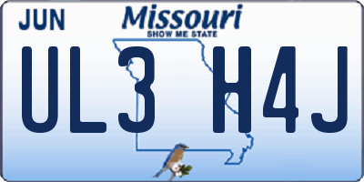 MO license plate UL3H4J