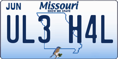 MO license plate UL3H4L