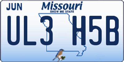 MO license plate UL3H5B
