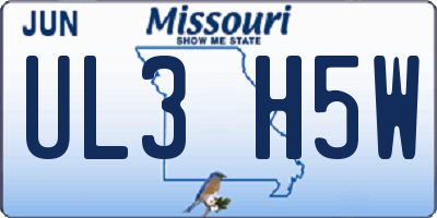 MO license plate UL3H5W