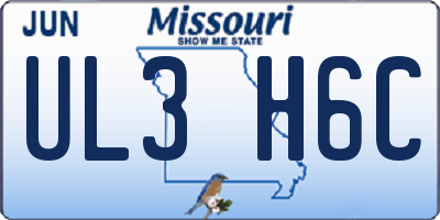 MO license plate UL3H6C