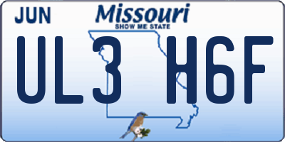 MO license plate UL3H6F